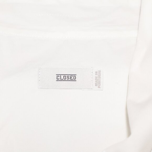 Closed Women's Crisp White Button Up Shirt Boxy Cropped Oversized Size Small - Picture 5 of 10